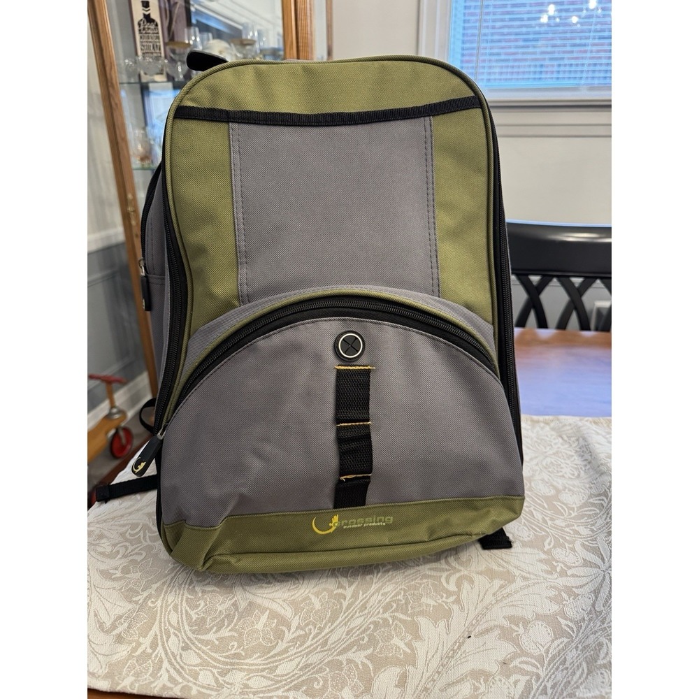Grassling 4 Person Picnic Backpack Insulated Cooler Complete Outdoor Dining Set